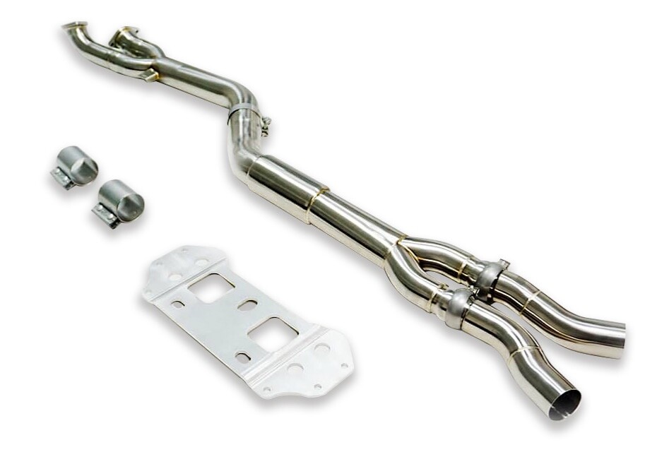 SLN Performance Resonated Single Mid Pipe for BMW S58 M3 M4 G8x X3M X4M