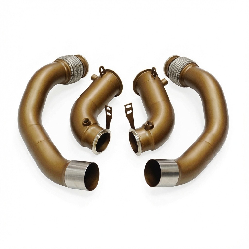 SLN Ceramic Coated Decat Downpipes for BMW M5 F90 F91 F92 F93 M8 Pre-LCI - Image 3