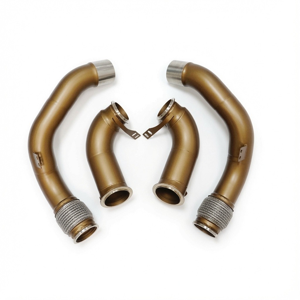 SLN Ceramic Coated Decat Downpipes for BMW M5 F90 F91 F92 F93 M8 Pre-LCI - Image 4