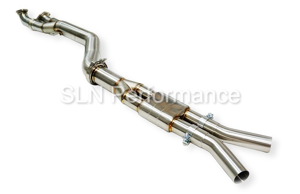 SLN Performance 4" Resonated Single Mid Pipe for BMW S58 M3 M4 G8x X3M X4M - Image 2